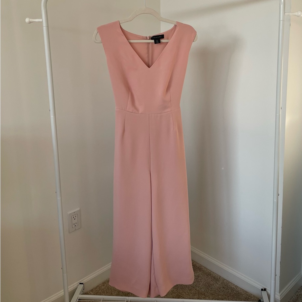 Tahari Pink Jumpsuit with Tie Waist